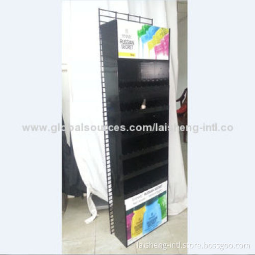 Wooden metal acrylic nail polish display rack with six shelves